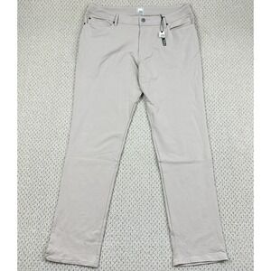 Swet Tailor Pants Mens 38x34 Beige All In One Chino Suprese Stretch Straight NEW